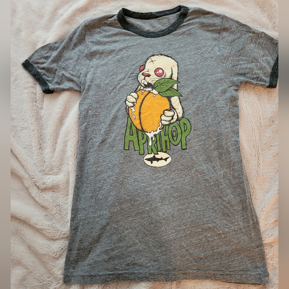 DFH Aprihop Gray S/S Ringer Tee Unisex Small - Picture 2 of 4